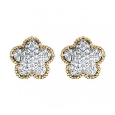 Diamond Flower Earstuds